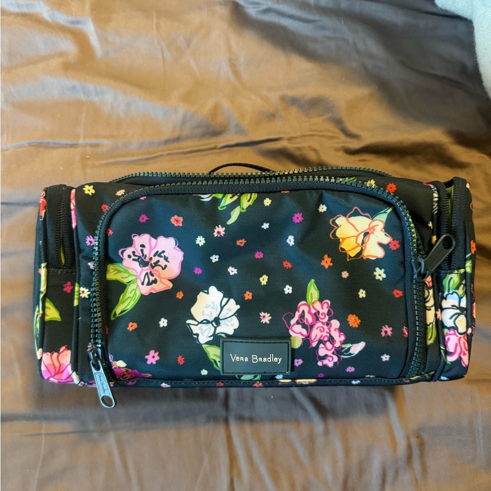 Vera Bradley Green Floral Travel Pouch